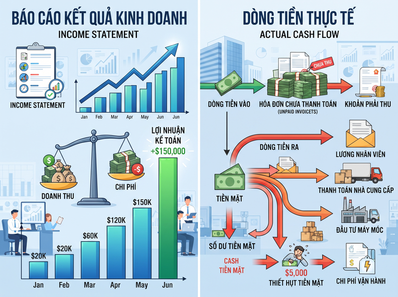 Vì sao doanh nghiệp có lãi nhưng thiếu tiền?