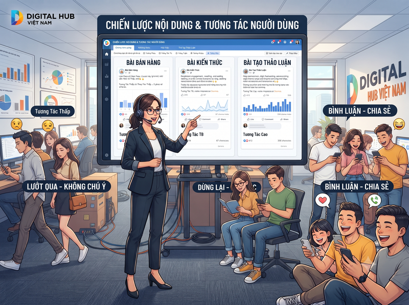 Fanpage ít tương tác: Cách cải thiện tiếp cận và tương tác tự nhiên