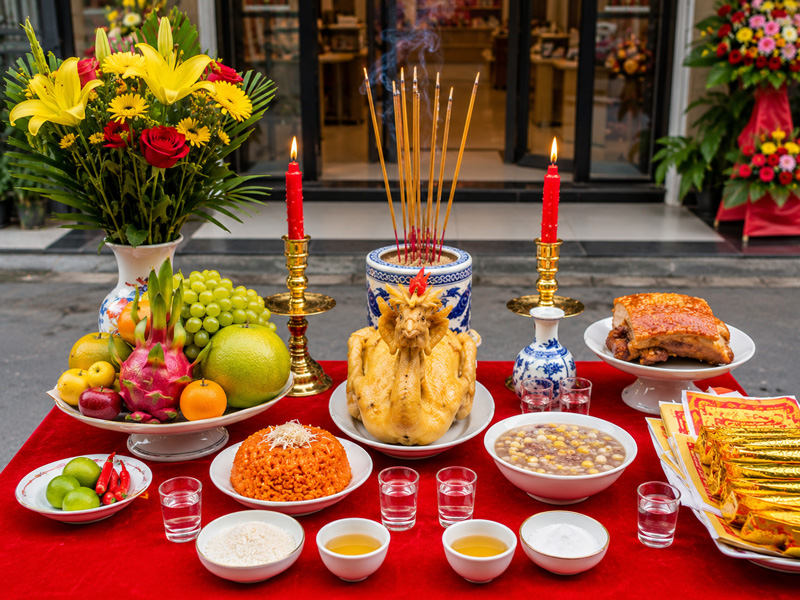 Mâm cúng khai trương gồm những lễ vật gì và cách sắp xếp