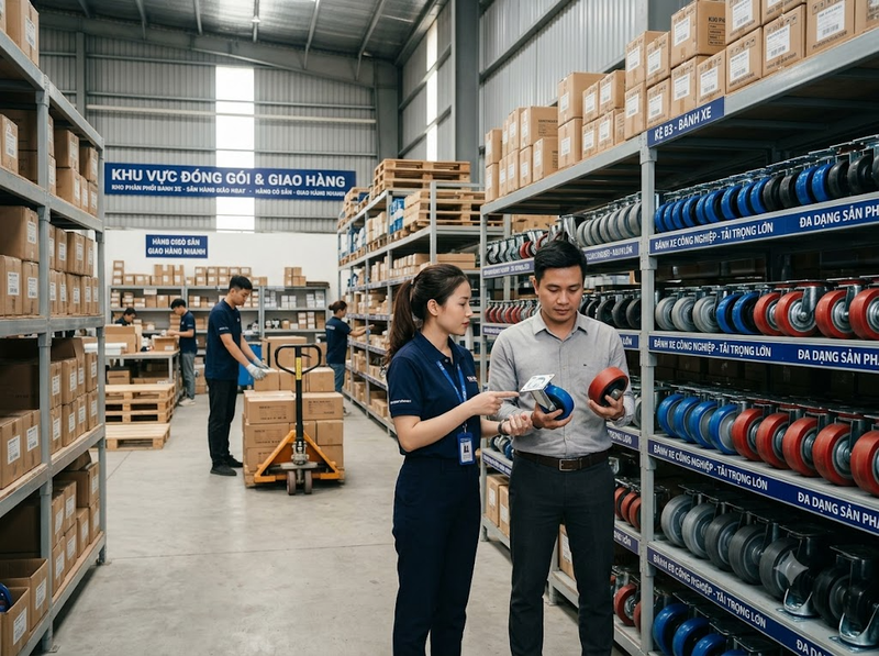 Nên nhập bánh xe đẩy từ nhà sản xuất hay nhà phân phối?