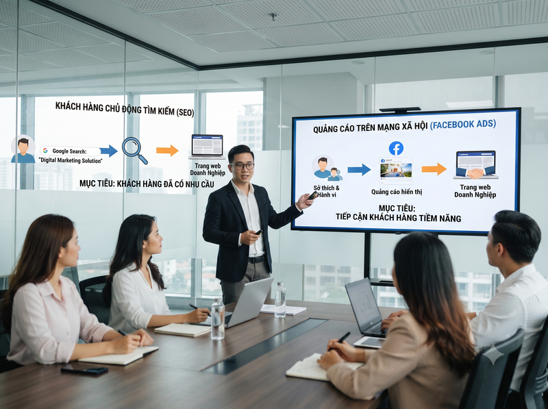 Doanh nghiệp nên làm SEO hay Facebook Ads?