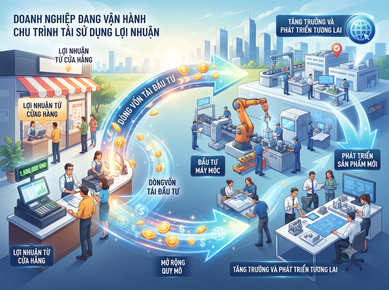Tái đầu tư lợi nhuận hay rút lợi nhuận tốt hơn?