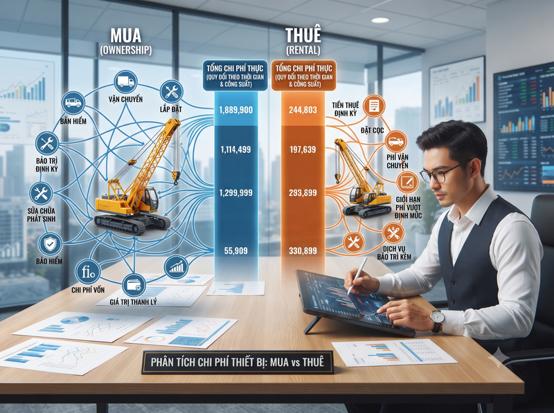 Doanh nghiệp nên thuê hay mua thiết bị?
