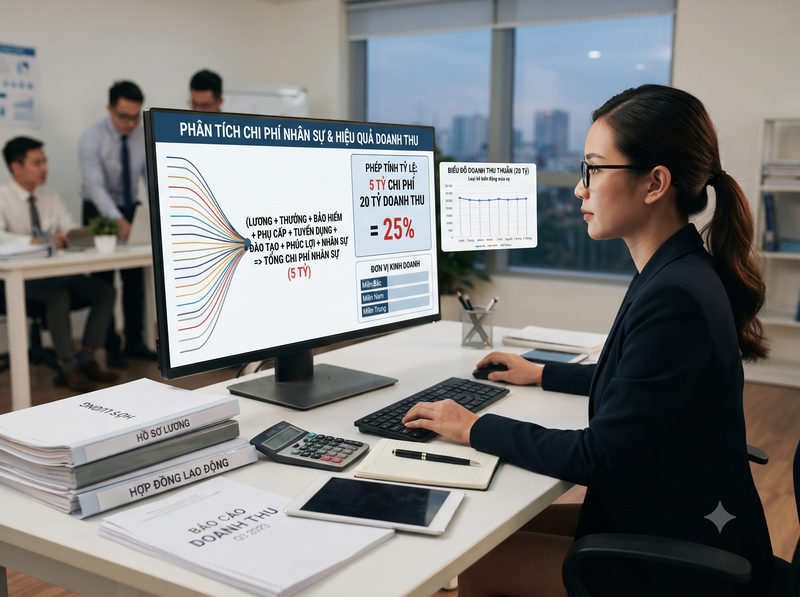 Chi phí nhân sự nên chiếm bao nhiêu doanh thu?